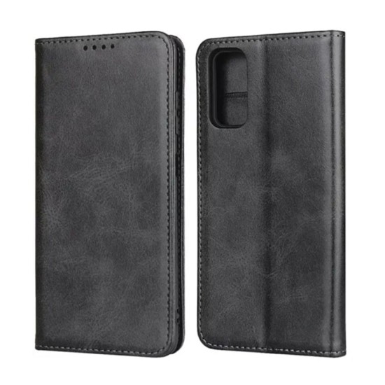 Leather Flip Cover with Internal Pocket For Xiaomi Redmi Note 10 5g Black